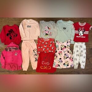 Disney Kids Pink & Red Minnie & Mickey Mouse Shirts Dress & Outfits Bundle